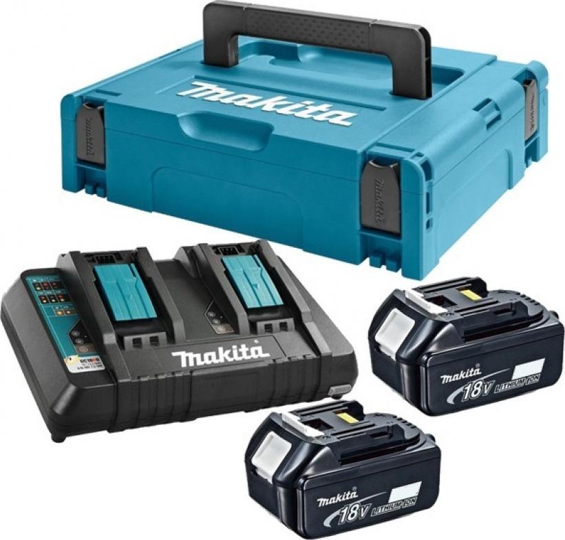 Batteri- Og Opladersæt Makita 18 Li-ion Ah 2x 198077-