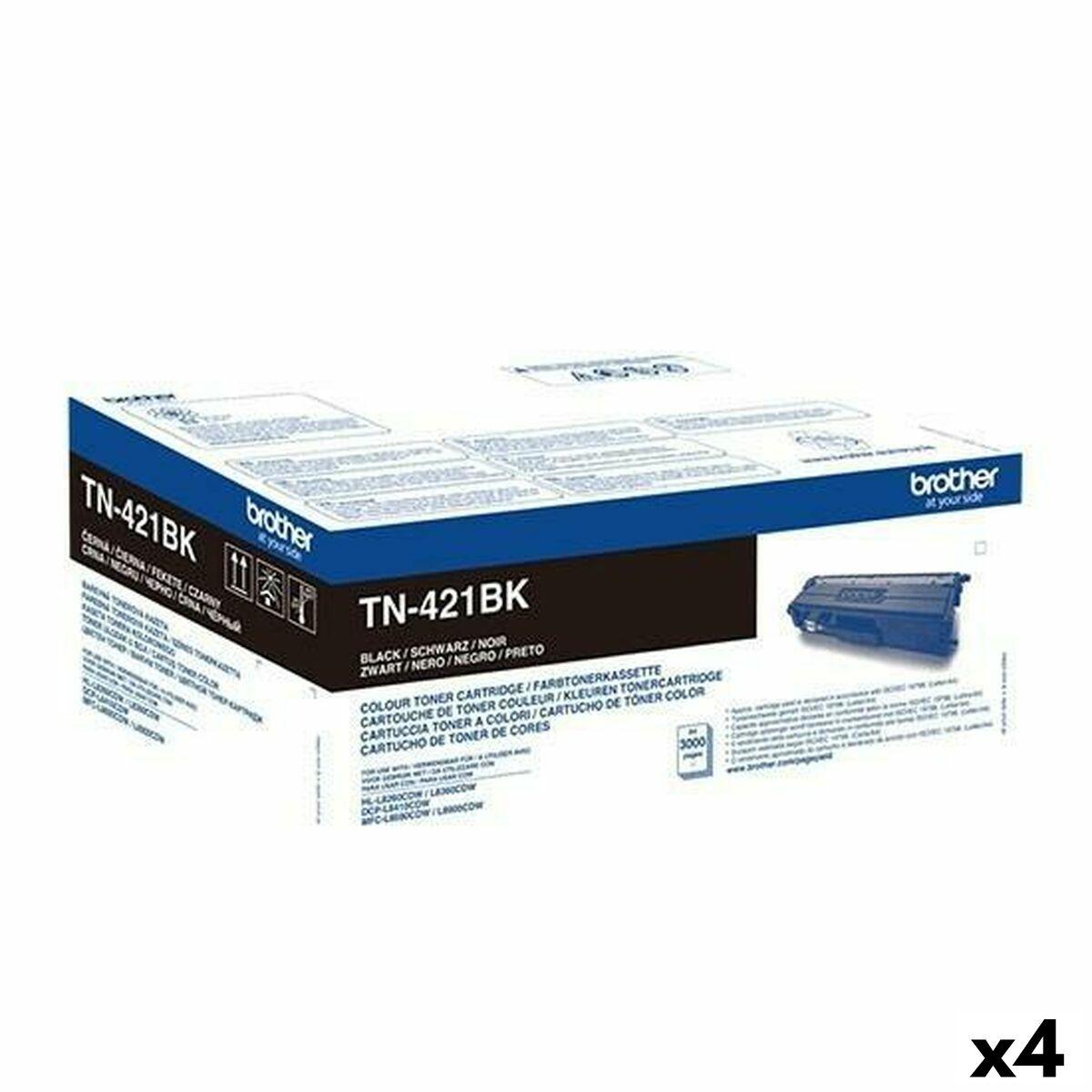 Brother Tn-421bk Toner Sort -pak 000 Sider