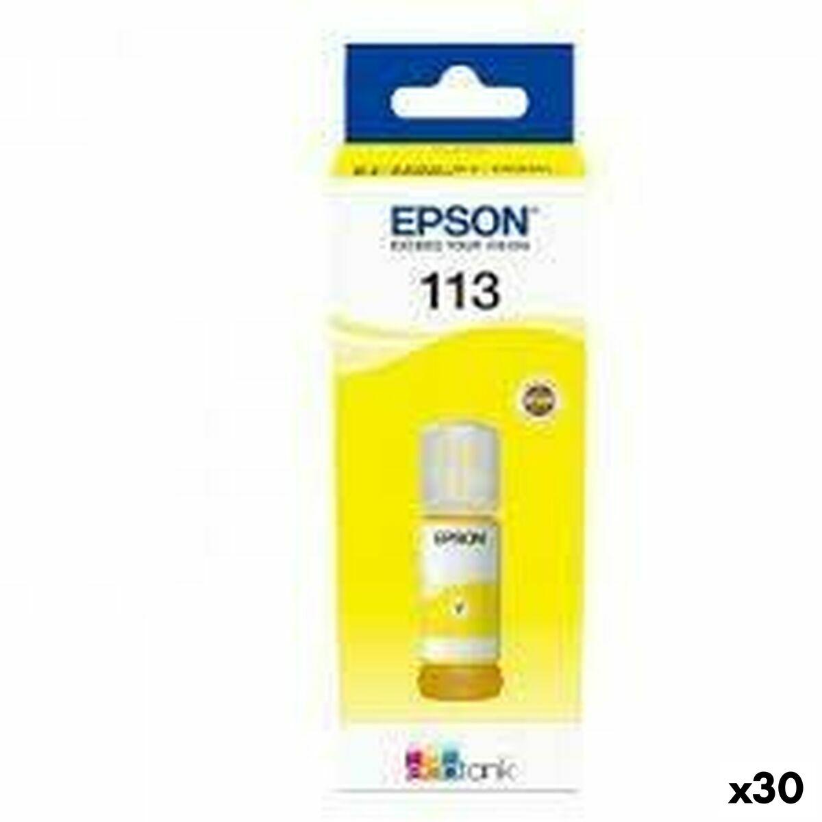 Epson 113 Gul Blæk Original Genopfyldning Til Ecotank Et-5850 5800 5880 5170 5150 16650 16600 16680 16150