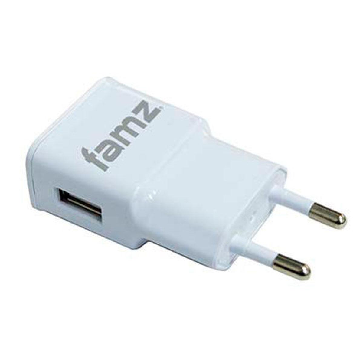 Famz Vægoplader Hvid Eu-stik Med Usb