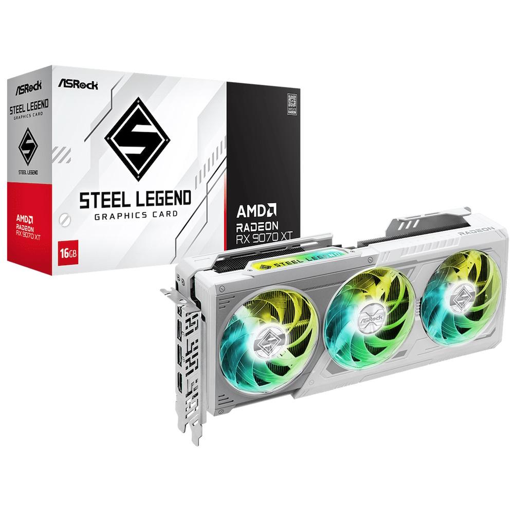 Grafikkort Asrock Radeon Rx 9070 Xt Steel Legend 16 Gb Hvid