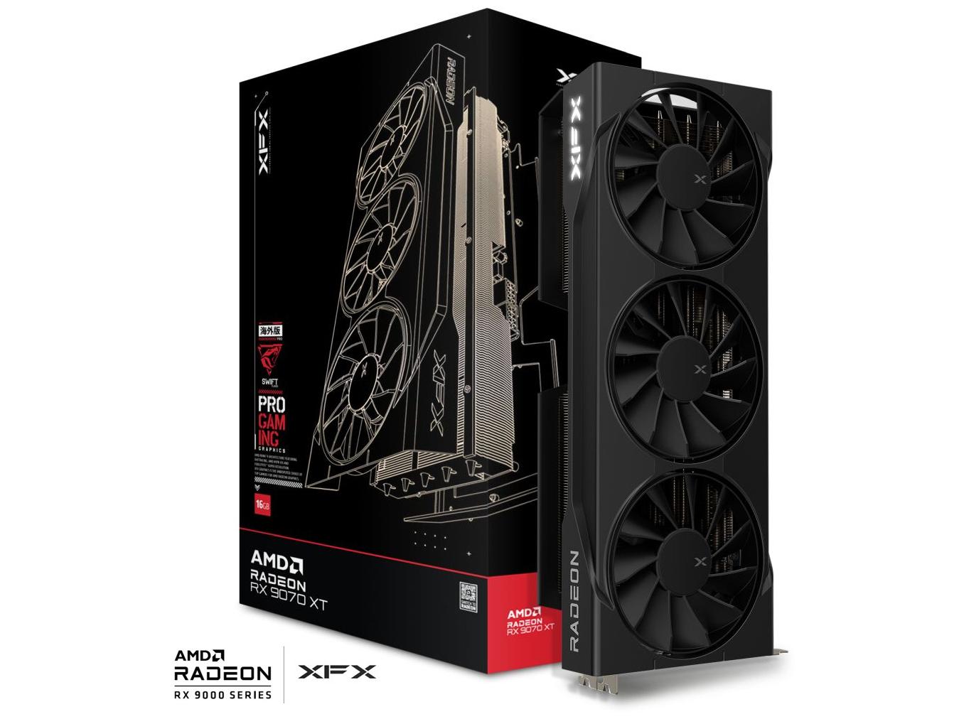 Grafikkort Xfx Swift Radeon Rx 9070 Xt Triple Fan Gaming Edition 16 Gb Sort