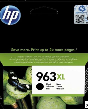 Hp 963  Sort Blækpatron Original  40pak  Til Officejet Pro 9010 9012 9014 9015 9016 9019 9020 9022 9025-serien