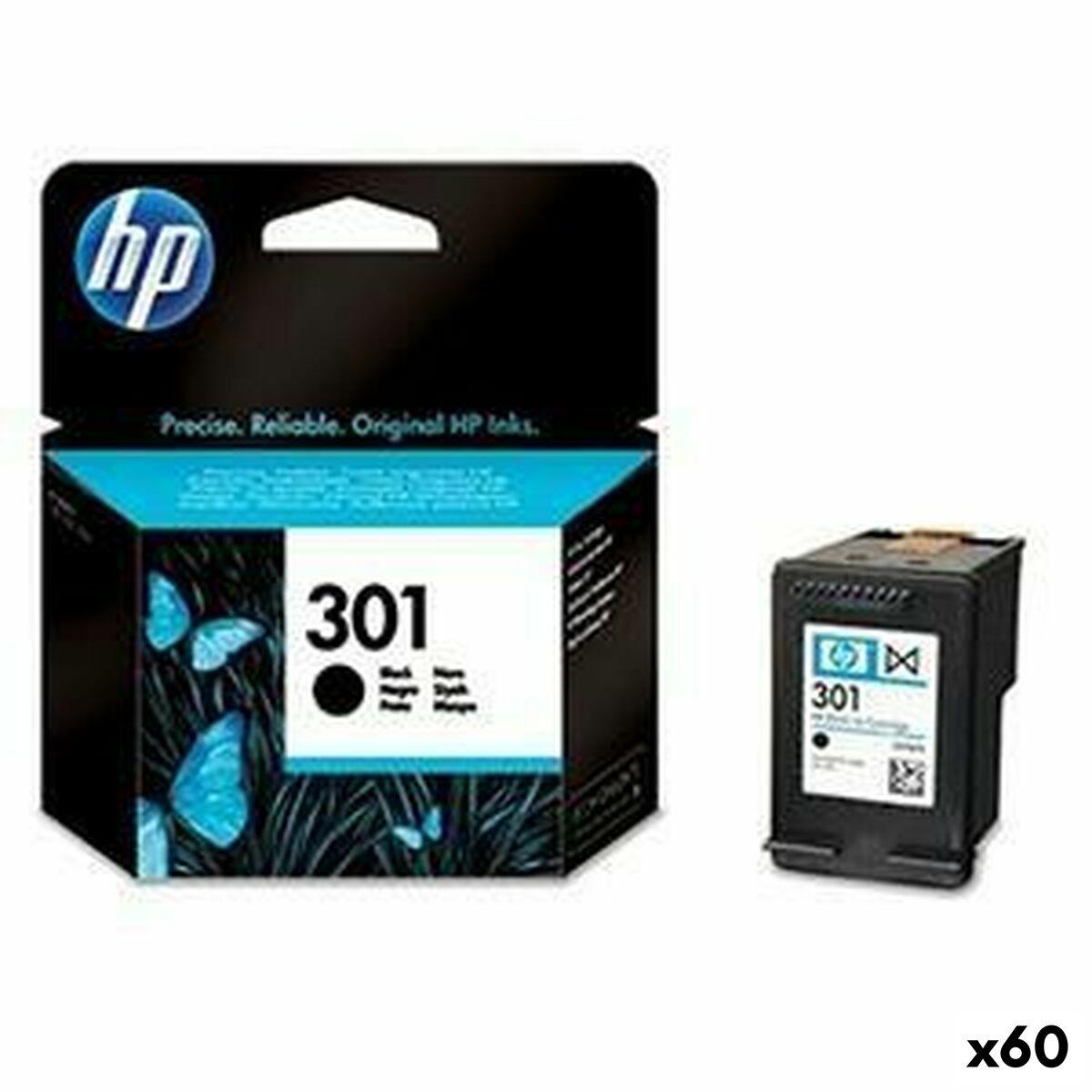 Hp 301 Sort Original Blækpatron Til Deskjet 1050 2050 2050s 60 Stk