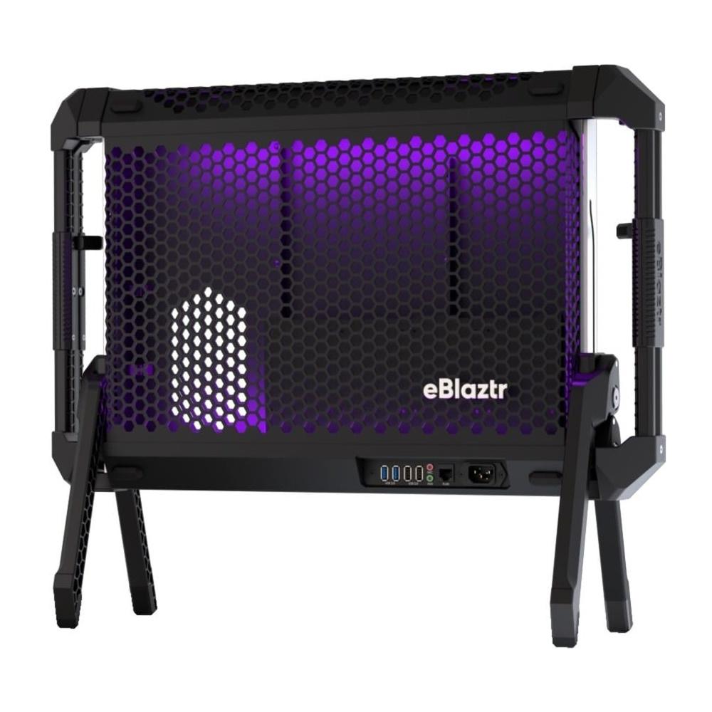 Mini-itx Gaming Kabinet Eblaztr Transportabelt Sort Uden Strømforsyning