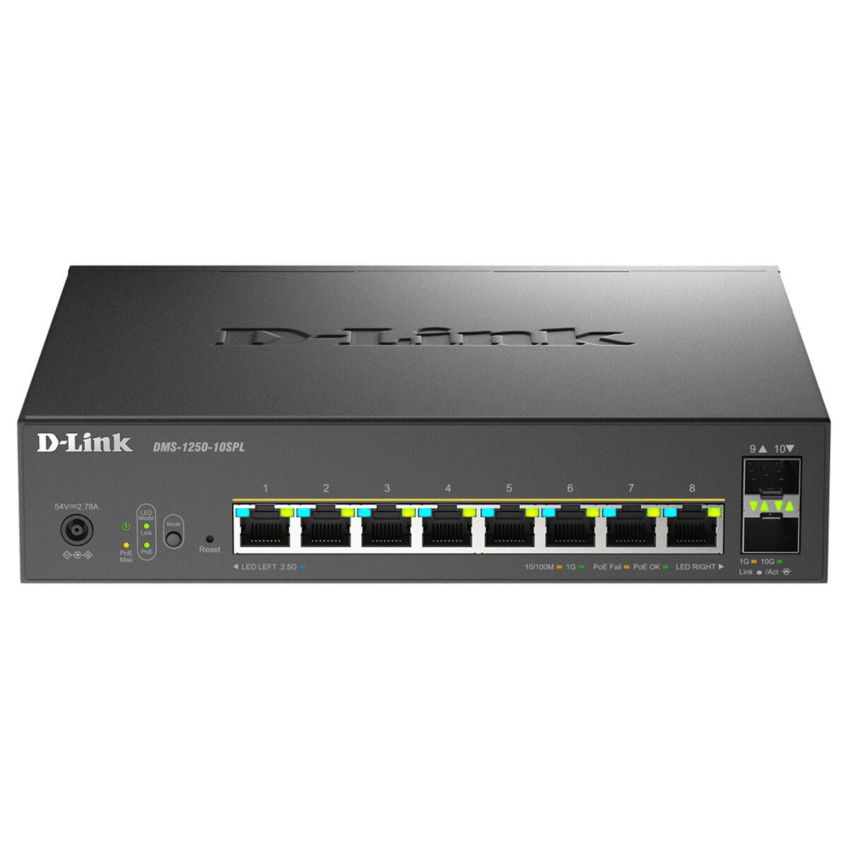 Netværksswitch -link Dms-1250-10spl Porte Poe Sort