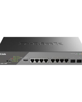 Netværksswitch  -link Dss-200g-10mp   10 Porte  Grå Sort