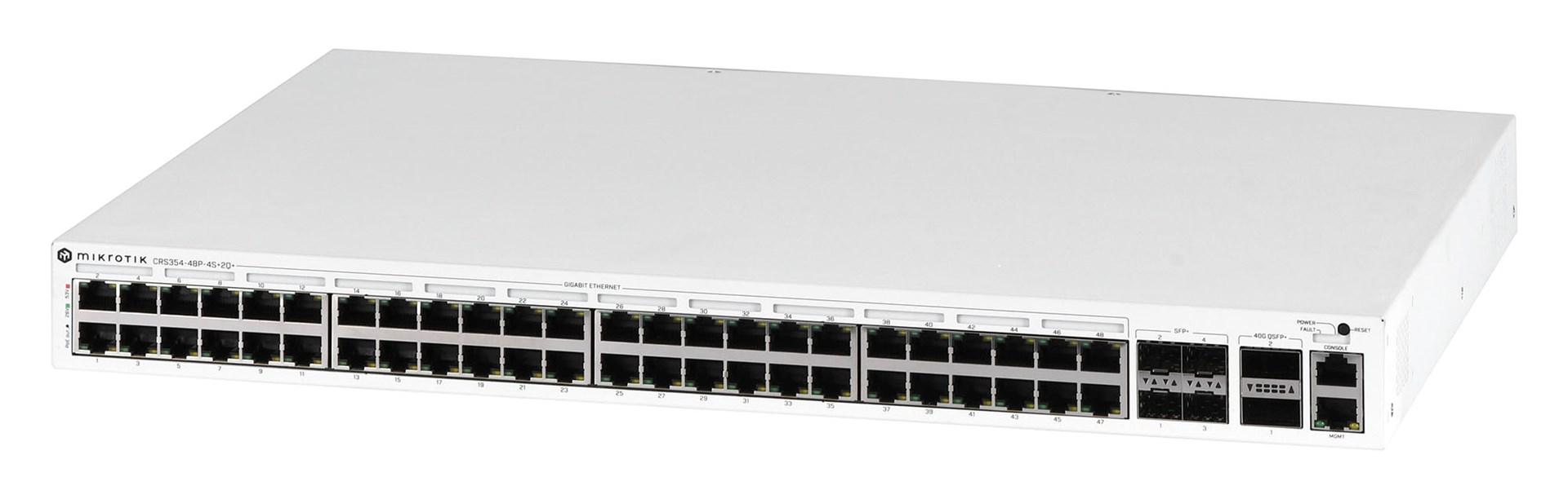 Netværksswitch Mikrotik Crs354-48p-4s 2q Rm L3 48x Gigabit Poe 1u