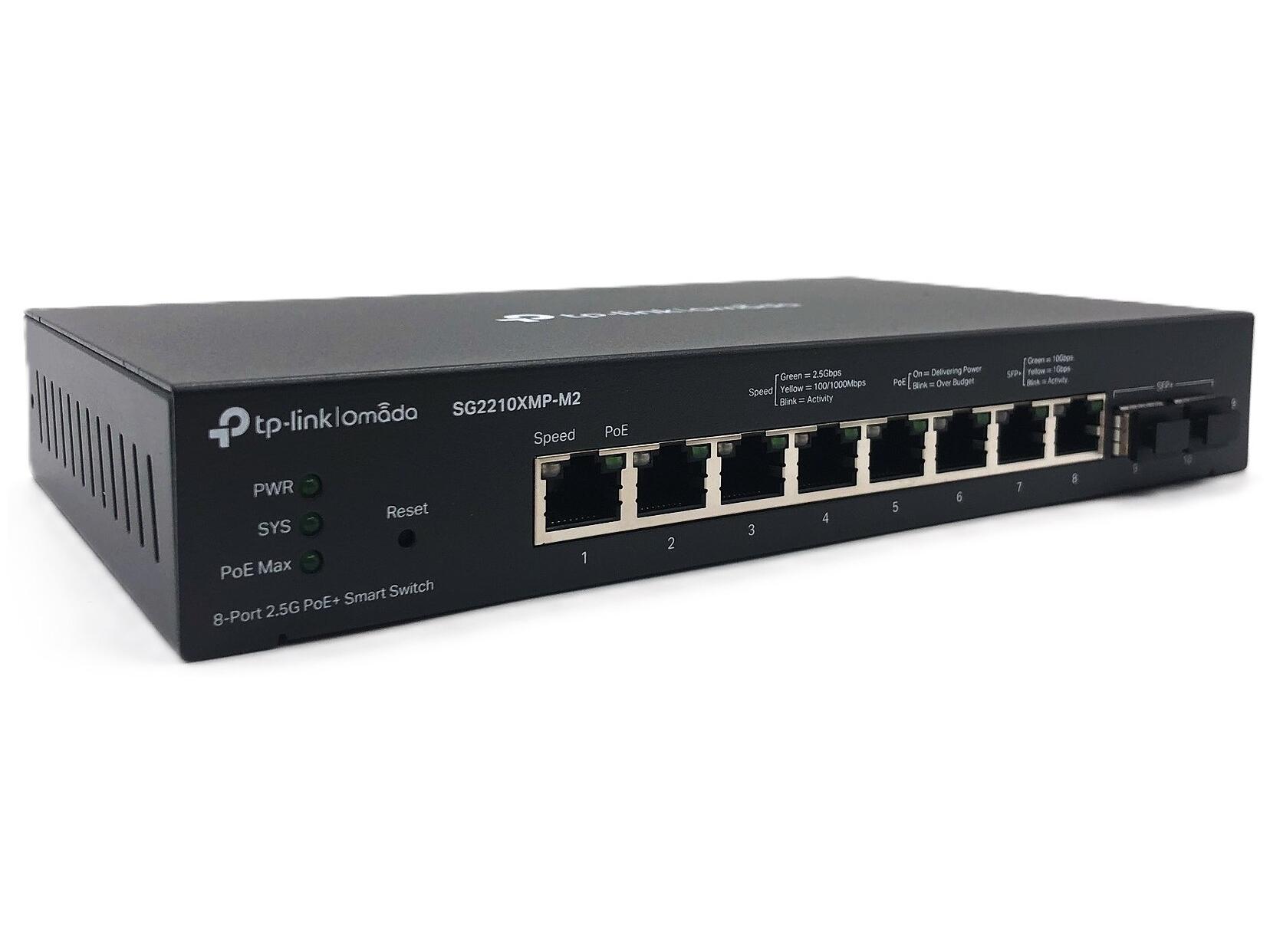 Netværksswitch Tp-link Omada Sg2210xmp-m2 V1 8x 5g Poe 2x 10g Sfp
