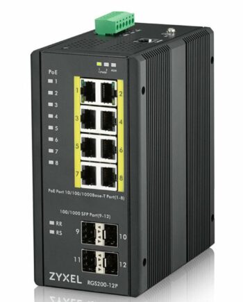 Netværksswitch Zyxel Rgs200-12p Sort  240   Poe