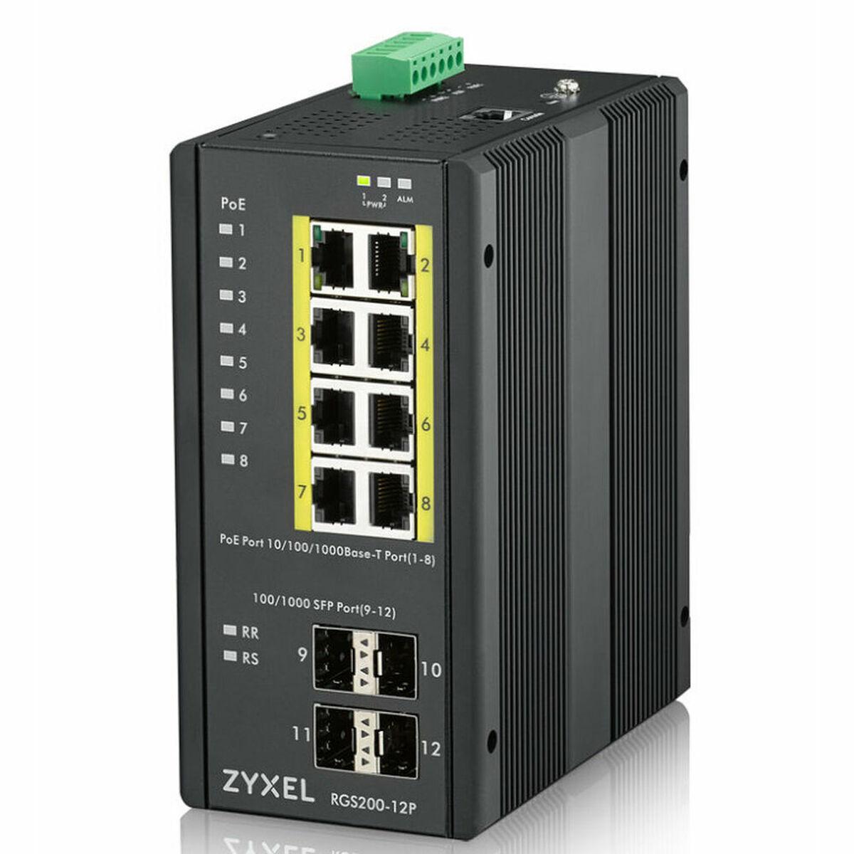 Netværksswitch Zyxel Rgs200-12p Sort 240 Poe