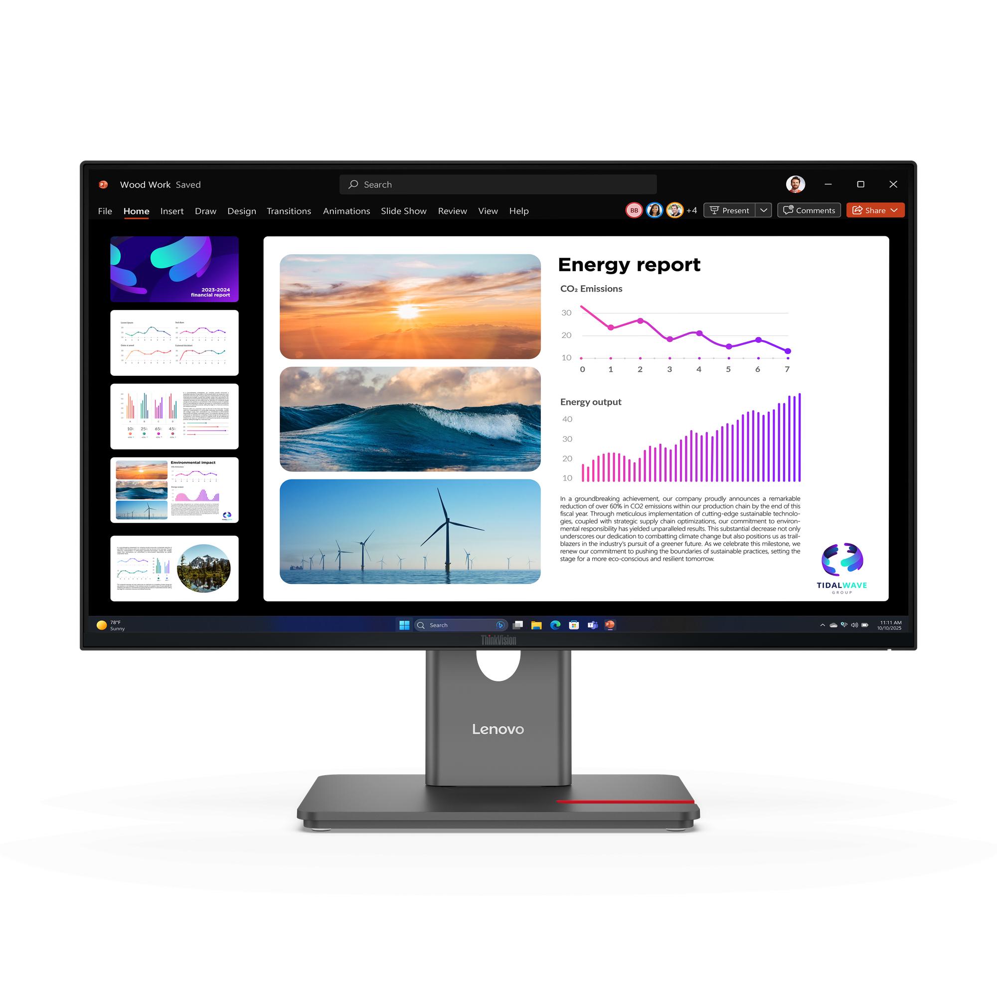 Skærm 23 Quot Lenovo Thinkvision P24q-40 Qhd Ips 120 Hz Sort