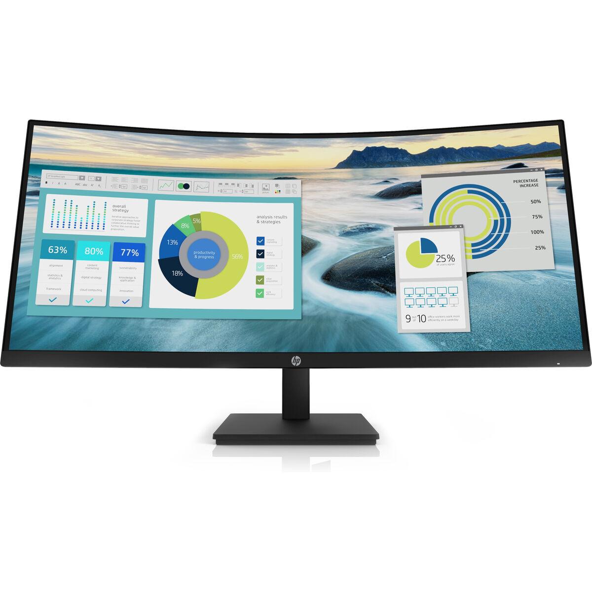 Skærm 34 Quot Ultrabred Kurvet Hp P34hc G4 Led 3440 1440
