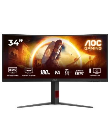 Skærm Til Gaming Aoc G4 Cu34g4 34 Quot  Wqhd 180 Hz  Sort Rød