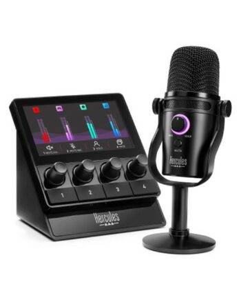 Streaming Lydinterface Med Mikrofon Hercules  Sort  Usb
