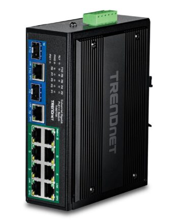 Trendnet Ti-bg108 Industriel Gigabit Switch  8x Rj45     Slots  Poe-port  Sort