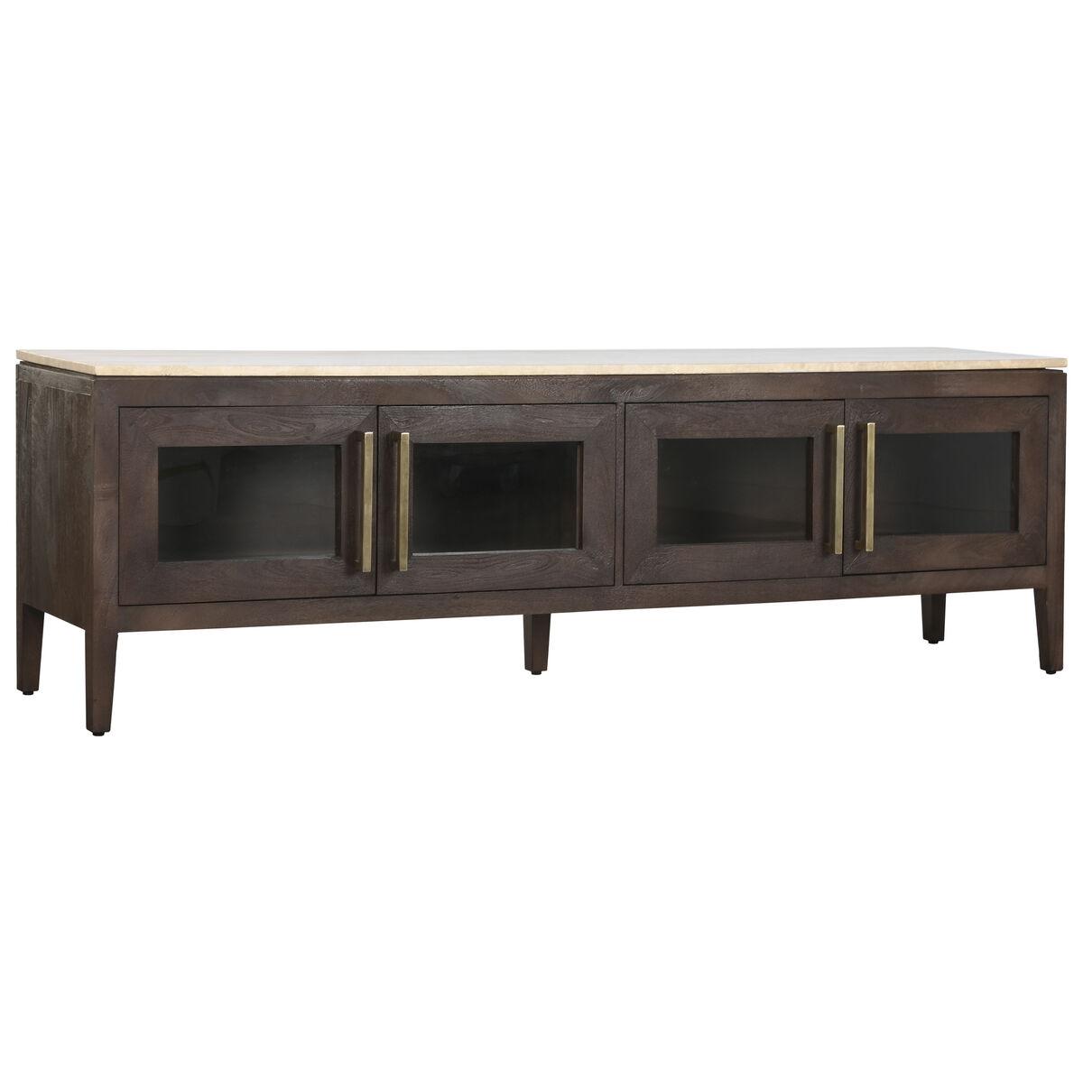 Tv-møbel Marmor Og Mangotræ 180 40 55 Cm