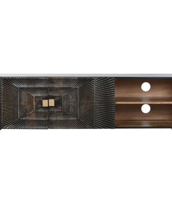 Tv-møbel   Sort Mangotræ Og Metal 160   40   50 Cm