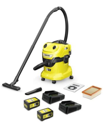 Kärcher Wd  -18 Dual Battery Set Støvsuger Beholder   Batterier  Inkluderet Oplader Gul