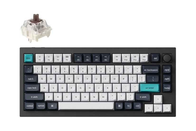 Keychron Q1 Max Tastatur Qmk Via Tilpasset Mekanisk Fuldt Samlet Knap Carbon-sort Indgangsudstyr