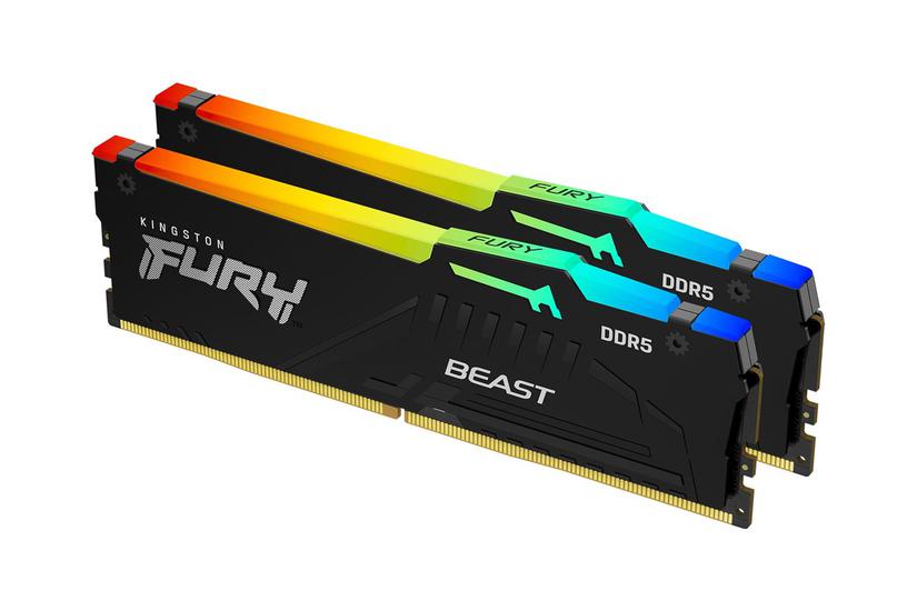 Kingston Fury Beast Rgb 32gb:2x16gb Ddr5 Ram 5200mt Dimm 288-pin On-die Ecc Cl40