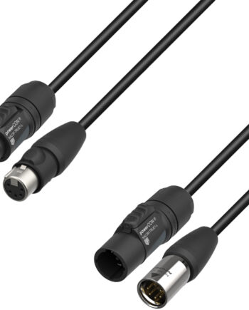 Ah   Star Ip65 Hybrid Kombi Kabel Med 5pol    Dmx   Powercon True1 Link Strøm 10 Meter