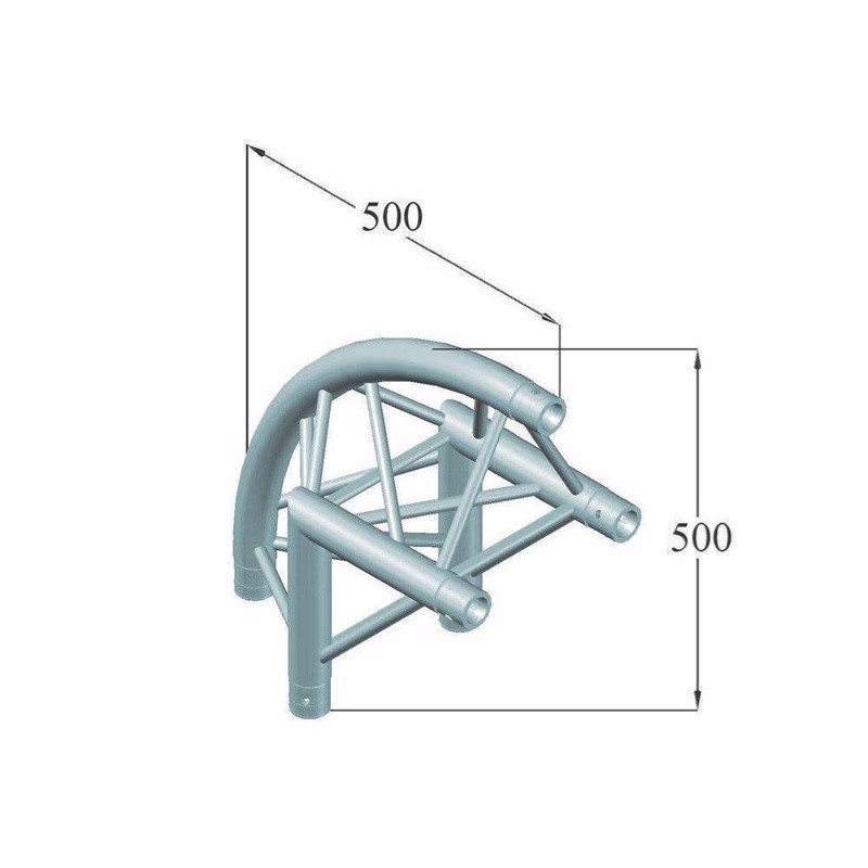 Alutruss 6082 Trekant Truss   -vejs Afrundet Hjørne  Ac-24r  90  50 Cm
