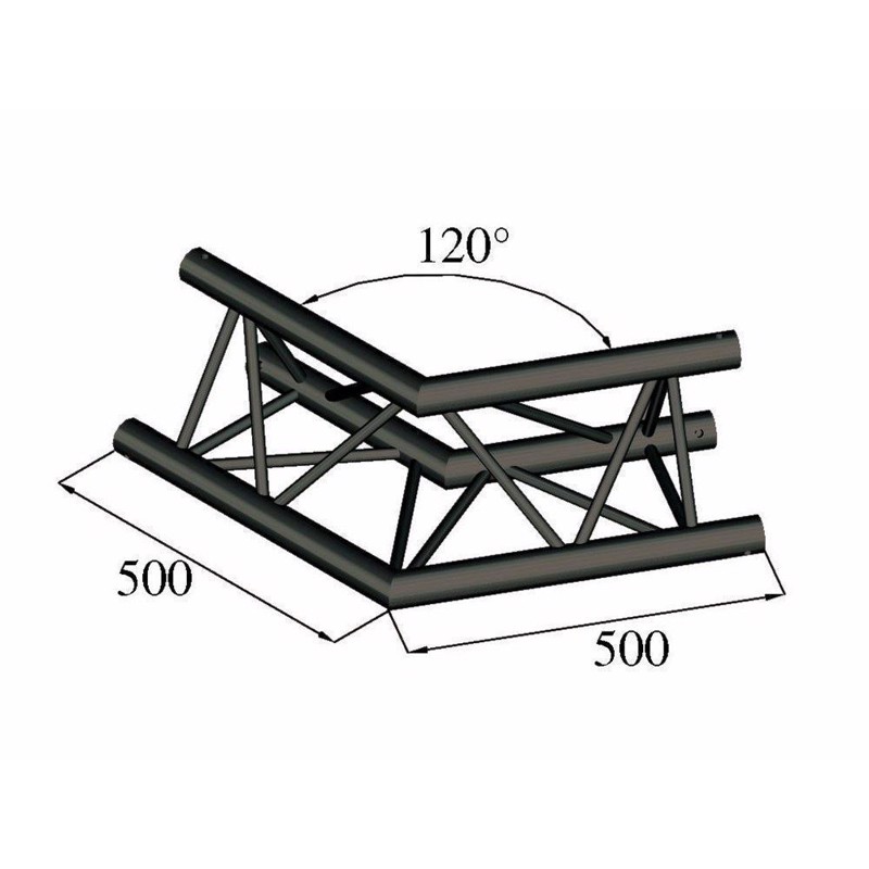 Alutruss Trilock  -pac 22  -way Corner 120 Black