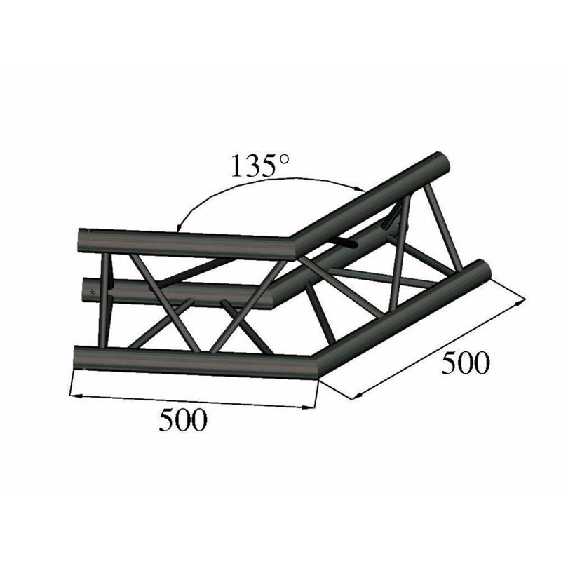 Alutruss Trilock  -pac 23  -way Corner 135 Black