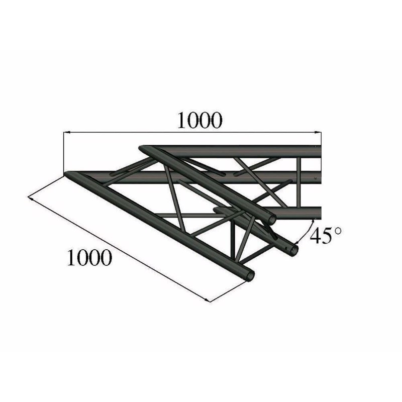 Alutruss Trilock  -pac 19  -way Corner 45  Black