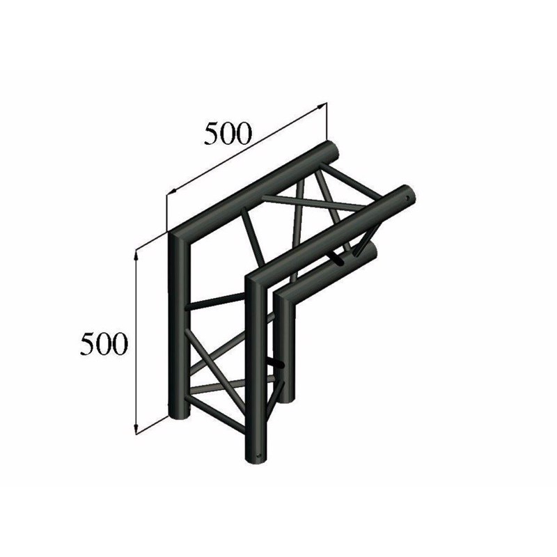 Alutruss Trilock  -pac 25  -way-corner 90  Black
