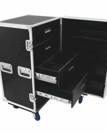 Flightcase På Hjul Med   Skuffer  Dør    Rum  58     55     107 Cm