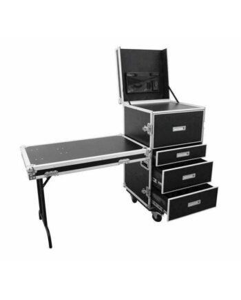 Flightcase På Hjul Med   Skuffer  Med Sidebord  59   66   115   Cm