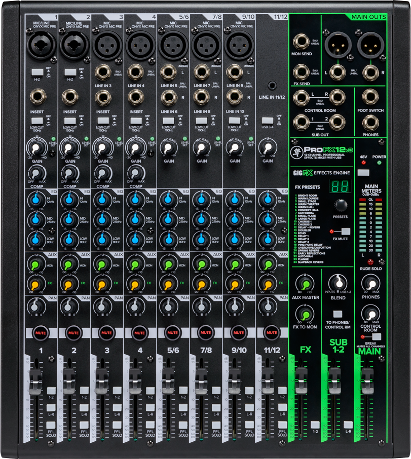 Mackie Profx12v3 12-kanals Mixer Med Fx And Usb
