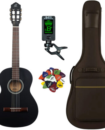 Ortega Rst5 Klassisk Spansk     Guitar Pakke Satin Black