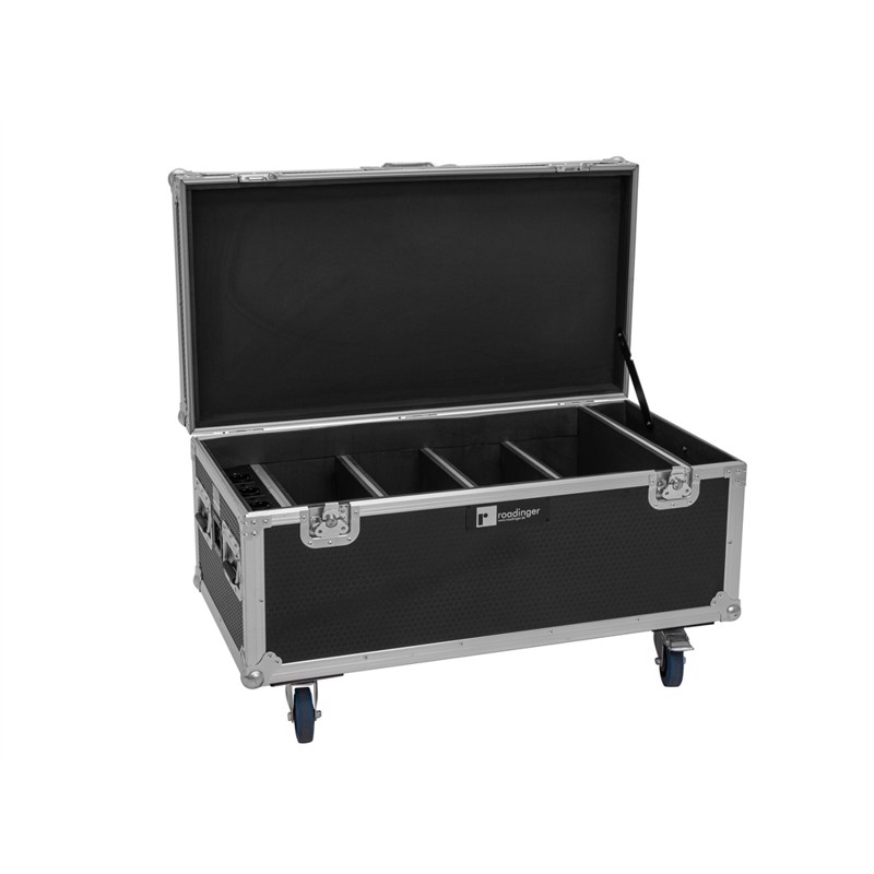 Roadinger Flightcase 4x Akku Multiflood Ip 8x10w Rgbw Wash Crmx With Charging Function