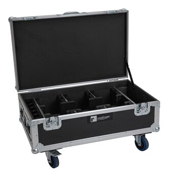 Roadinger Flightcase 6x Akku Up-  Qcl Spot Quickdmx Mk2 With Charging Function And Wheels