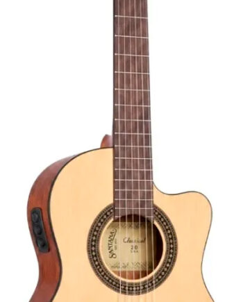 Santana Classical 20 Spansk Klassisk     Guitar Med Pickup Og Tuner Nature