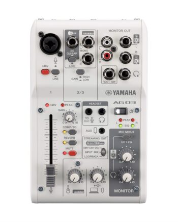 Yamaha Ag03mk2   Ch Live Streaming Mixer Med Usb   Sofware Bundled  Hvid