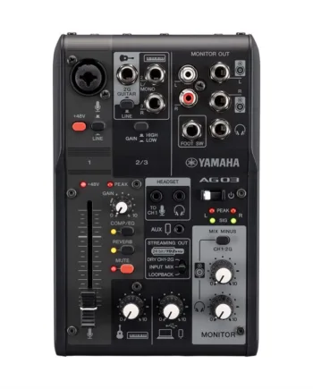 Yamaha Ag03mk2   Ch Live Streaming Mixer Med Usb   Sofware Bundled  Sort