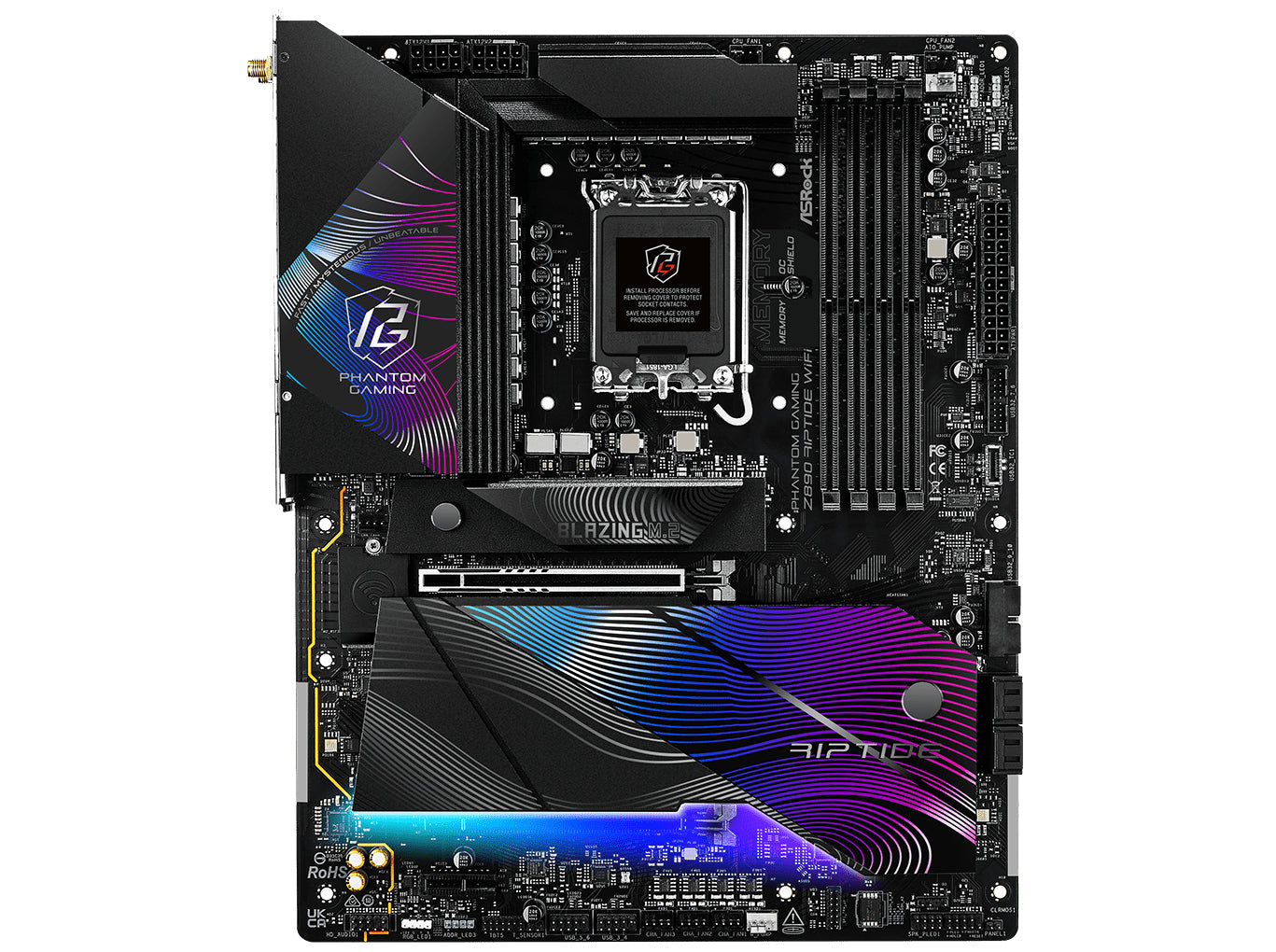 Asrock Z890 Riptide Wifi Motherboard Atx Lga-1851 Intel Z890 Bundkort Geekd Dk