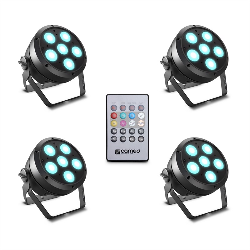 Cameo Root Par   Set   Set Including     Clrootpar6 Incl  Ir Remote Control  Clpflat1remote