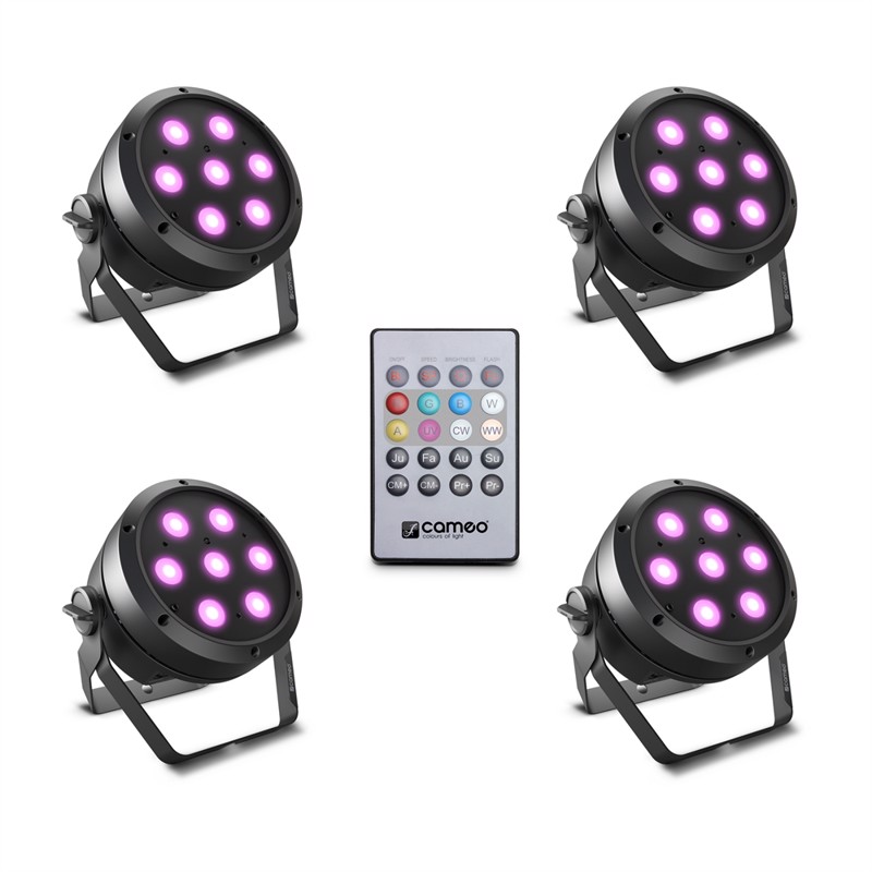 Cameo Root Par   Set   Set Including     Clrootpar4 Incl  Ir Remote Control  Clpflat1remote