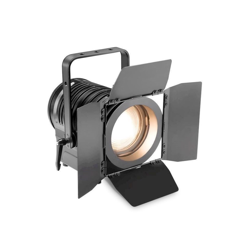 Cameo Theatre Spotlight With Fresnel Lens And 180 Watt Warm White Led In Black Housing Ts 200 Ww
