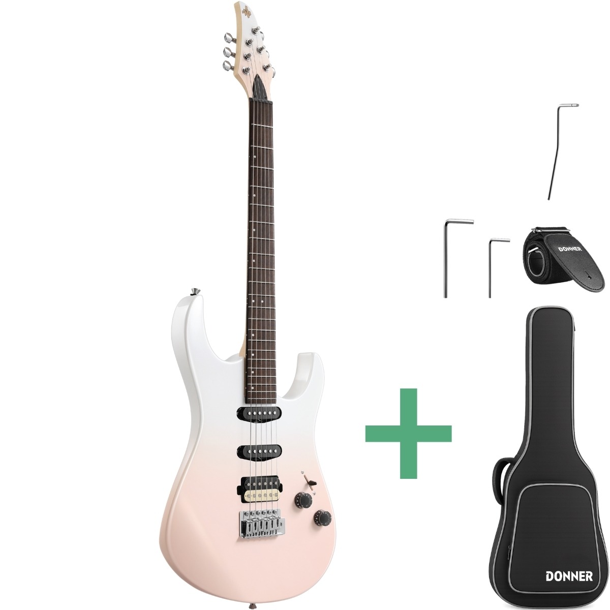 Donner Dmt-66 El-guitar Pink-white