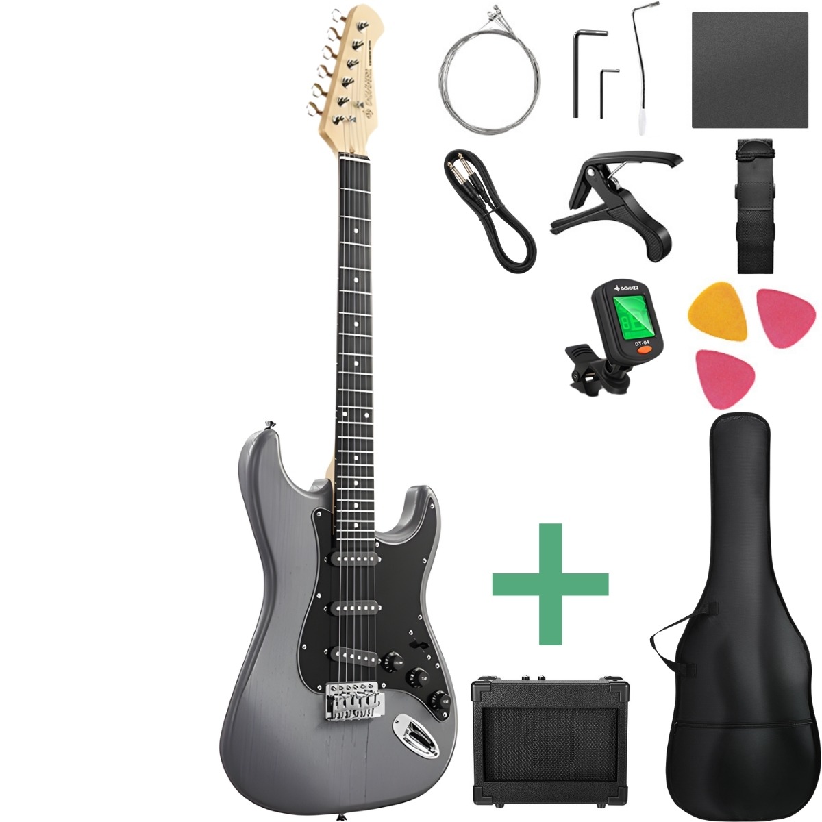 Donner Dst-80 El-guitar Pakke Matton Black