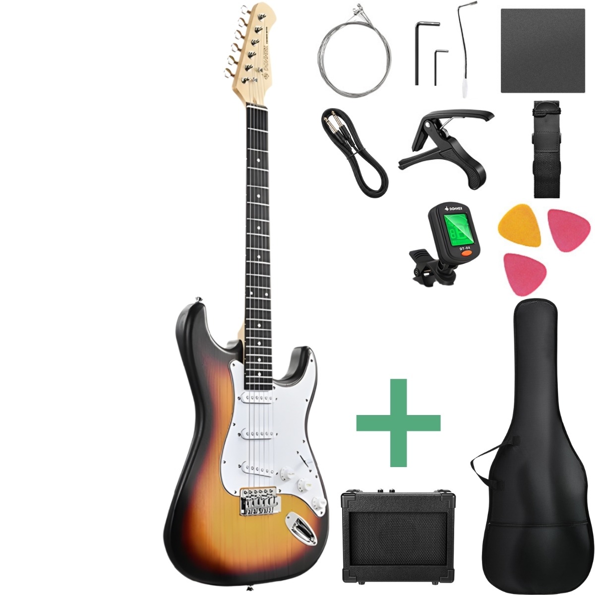 Donner Dst-80 El-guitar Pakke Sunburst