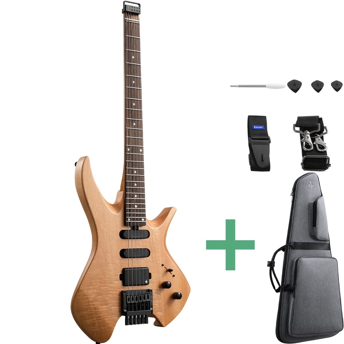 Donner Nhl-500 Headless El-guitar Nature