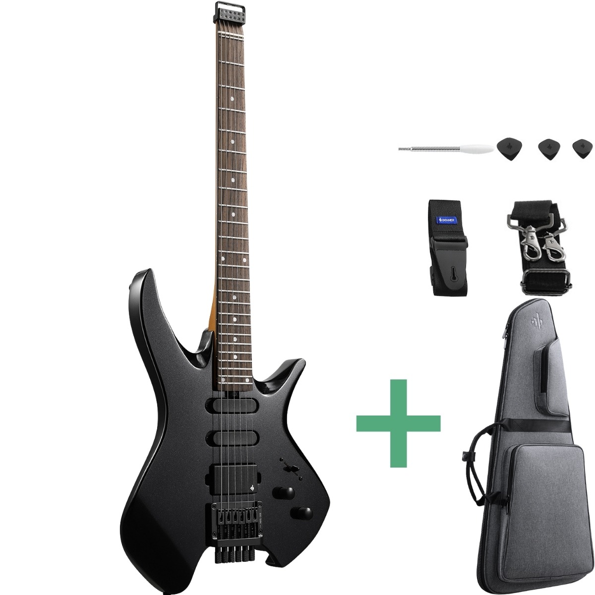 Donner Nhl-500 Headless El-guitar Sort