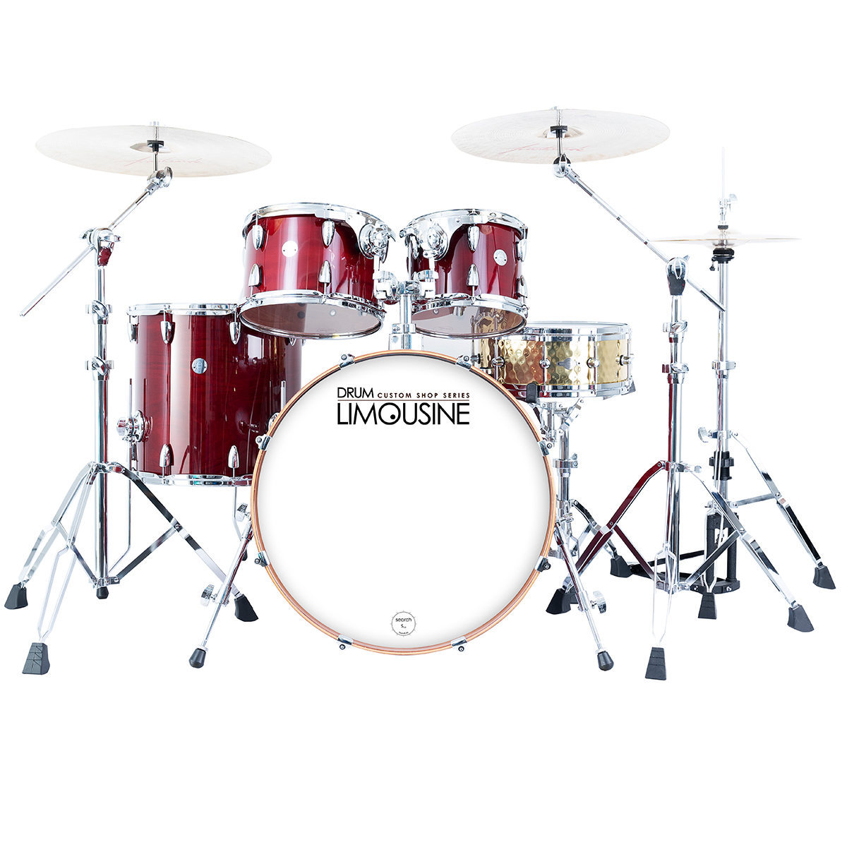 Drum Limousine Custom Shop  22 Rd Trommesæt Red Sparkle